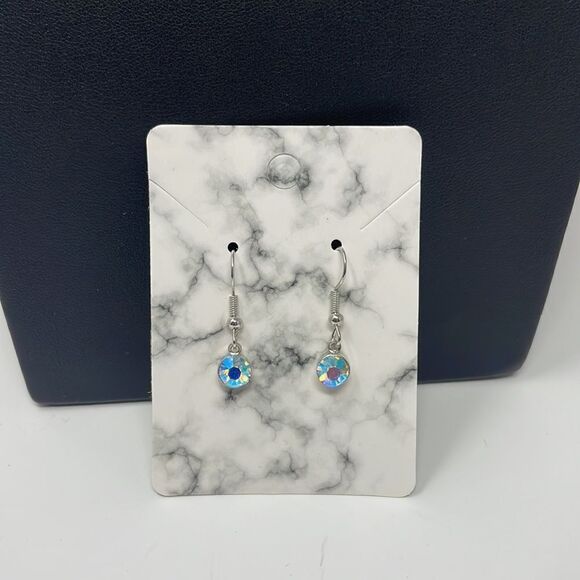 Iridescent Rhinestone Drop Earrings  - Picture 5 of 7